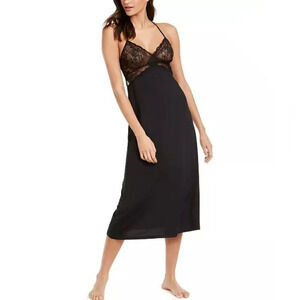 Lace Long Nightgown Black Large